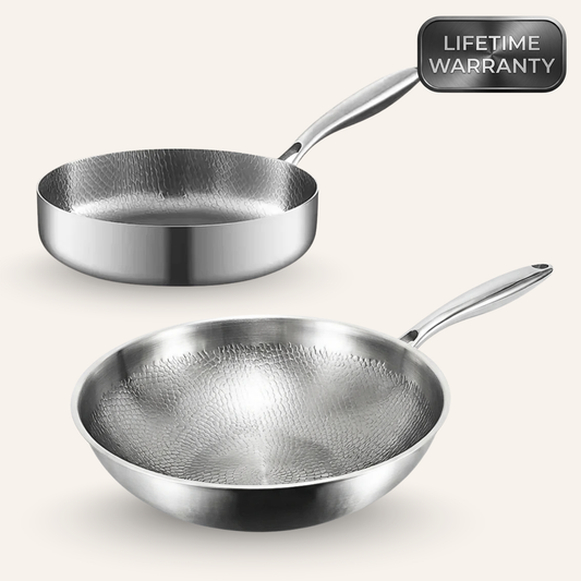 Pierre Titanium Wok & Fry Pan Bundle